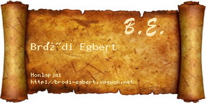 Bródi Egbert névjegykártya